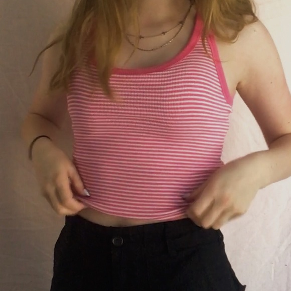 Pink Cropped Tank Top - Picture 2 of 2